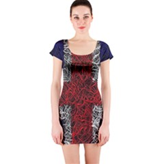 Union Jack Flag Uk Patriotic Short Sleeve Bodycon Dress by Celenk