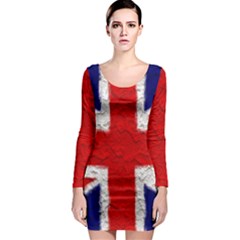 Union Jack Flag National Country Long Sleeve Bodycon Dress by Celenk