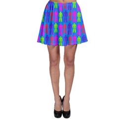 Neon Robot Skater Skirt by snowwhitegirl