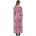 Green Dress Pink Button Up Boho Maxi Dress View2