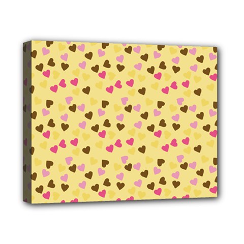 Beige Hearts Canvas 10  X 8  by snowwhitegirl