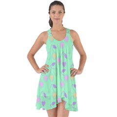 Mint Heart Cherries Show Some Back Chiffon Dress by snowwhitegirl