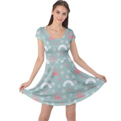 Music Stars Sky Blue Cap Sleeve Dress by snowwhitegirl