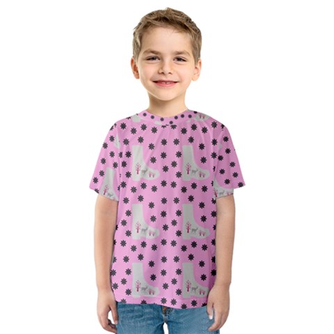 Deer Boots Pink Grey Kids  Sport Mesh Tee by snowwhitegirl