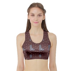 Deer Boots Brown Sports Bra With Border by snowwhitegirl