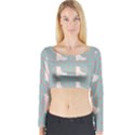 Deer Boots Blue White Long Sleeve Crop Top View1