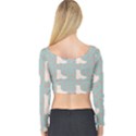 Deer Boots Blue White Long Sleeve Crop Top View2