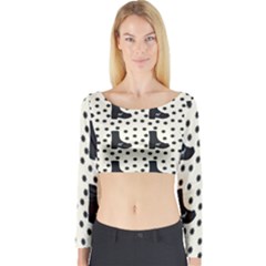 Deer Boots White Black Long Sleeve Crop Top by snowwhitegirl