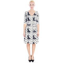 Deer Boots White Black Wrap Up Cocktail Dress by snowwhitegirl