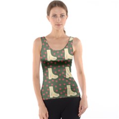 Green Boot Tank Top by snowwhitegirl