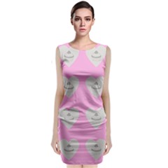 Cupcake Pink Grey Classic Sleeveless Midi Dress by snowwhitegirl