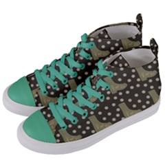 Charcoal Boots Women s Mid-top Canvas Sneakers by snowwhitegirl