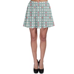 Pink Peach Grey Eggs On Teal Skater Skirt by snowwhitegirl