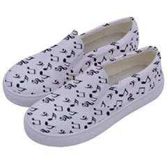 White Music Notes Kids  Canvas Slip Ons by snowwhitegirl