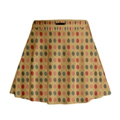 Grey Brown Eggs On Beige Mini Flare Skirt by snowwhitegirl