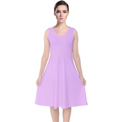 Baby Purple V-neck Midi Sleeveless Dress  by snowwhitegirl