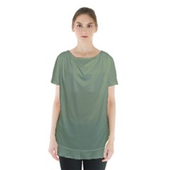 Army Green Skirt Hem Sports Top by snowwhitegirl