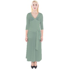 Mossy Green Quarter Sleeve Wrap Maxi Dress by snowwhitegirl