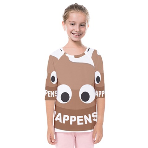 Poo Happens Kids  Quarter Sleeve Raglan Tee by Vitalitee