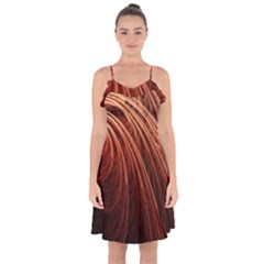 Abstract Fractal Digital Art Ruffle Detail Chiffon Dress by Nexatart