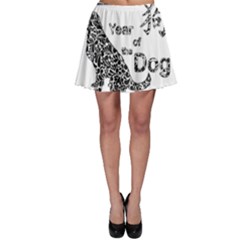 Year Of The Dog - Chinese New Year Skater Skirt by Valentinaart