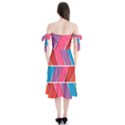 Abstract Background Colorful Shoulder Tie Bardot Midi Dress View2