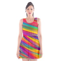 Colorful Background Scoop Neck Skater Dress by Nexatart