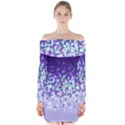 Purple Disintegrate Long Sleeve Off Shoulder Dress View1