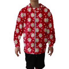 Daisy Dots Red Hooded Wind Breaker (kids) by snowwhitegirl