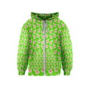 Square Flowers Green Kids  Zipper Hoodie View1