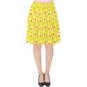 Square Flowers Yellow Velvet High Waist Skirt View1