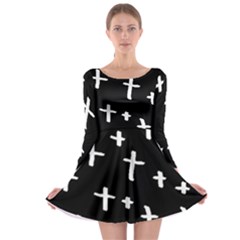 White Cross Long Sleeve Skater Dress by snowwhitegirl