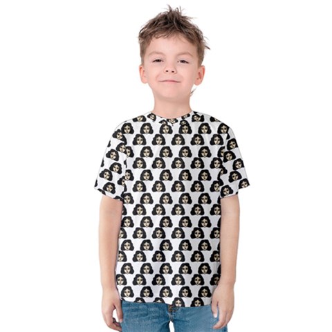 Angry Girl Pattern Kids  Cotton Tee by snowwhitegirl