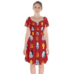 Communist Leaders Short Sleeve Bardot Dress by Valentinaart