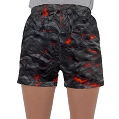 Rock Volcanic Hot Lava Burn Boil Sleepwear Shorts by Nexatart