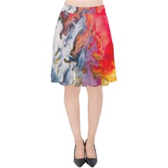 Art Abstract Macro Velvet High Waist Skirt by Nexatart