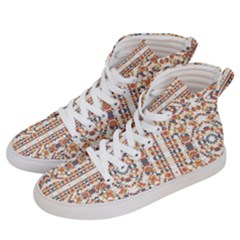 Multicolored Geometric Pattern  Men s Hi-top Skate Sneakers by dflcprints