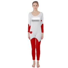 Heart Shape Background Love Long Sleeve Catsuit by Nexatart