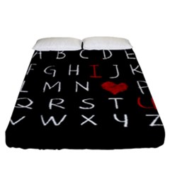 Love Alphabet Fitted Sheet (california King Size) by Valentinaart