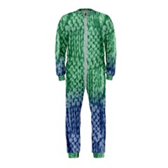 Knitted Wool Square Blue Green Onepiece Jumpsuit (kids) by snowwhitegirl