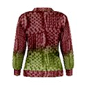 Knitted Wool Square Pink Green Women s Sweatshirt View2