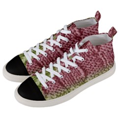 Knitted Wool Square Pink Green Men s Mid-top Canvas Sneakers by snowwhitegirl