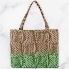 Knitted Wool Square Beige Green Mini Tote Bag by snowwhitegirl