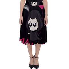 Cute Grim Reaper Folding Skater Skirt by Valentinaart