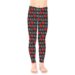 Xoxo Valentines Day Pattern Kids  Legging by Valentinaart