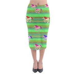 Rainbow Ponies Midi Pencil Skirt by CosmicEsoteric