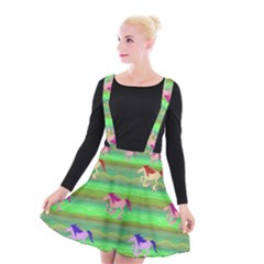 Rainbow Ponies Suspender Skater Skirt by CosmicEsoteric