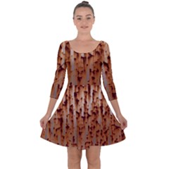 Stainless Rusty Metal Iron Old Quarter Sleeve Skater Dress by Nexatart