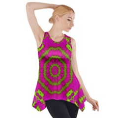 Fern Forest Star Mandala Decorative Side Drop Tank Tunic by pepitasart