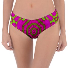 Fern Forest Star Mandala Decorative Reversible Classic Bikini Bottoms by pepitasart